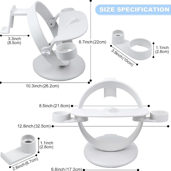 🔥HP Vision Pro VR Headset Stand - Comp w Apple Vision Pro, Quest 2/3, PS5 VR2 - Picture 9 of 10